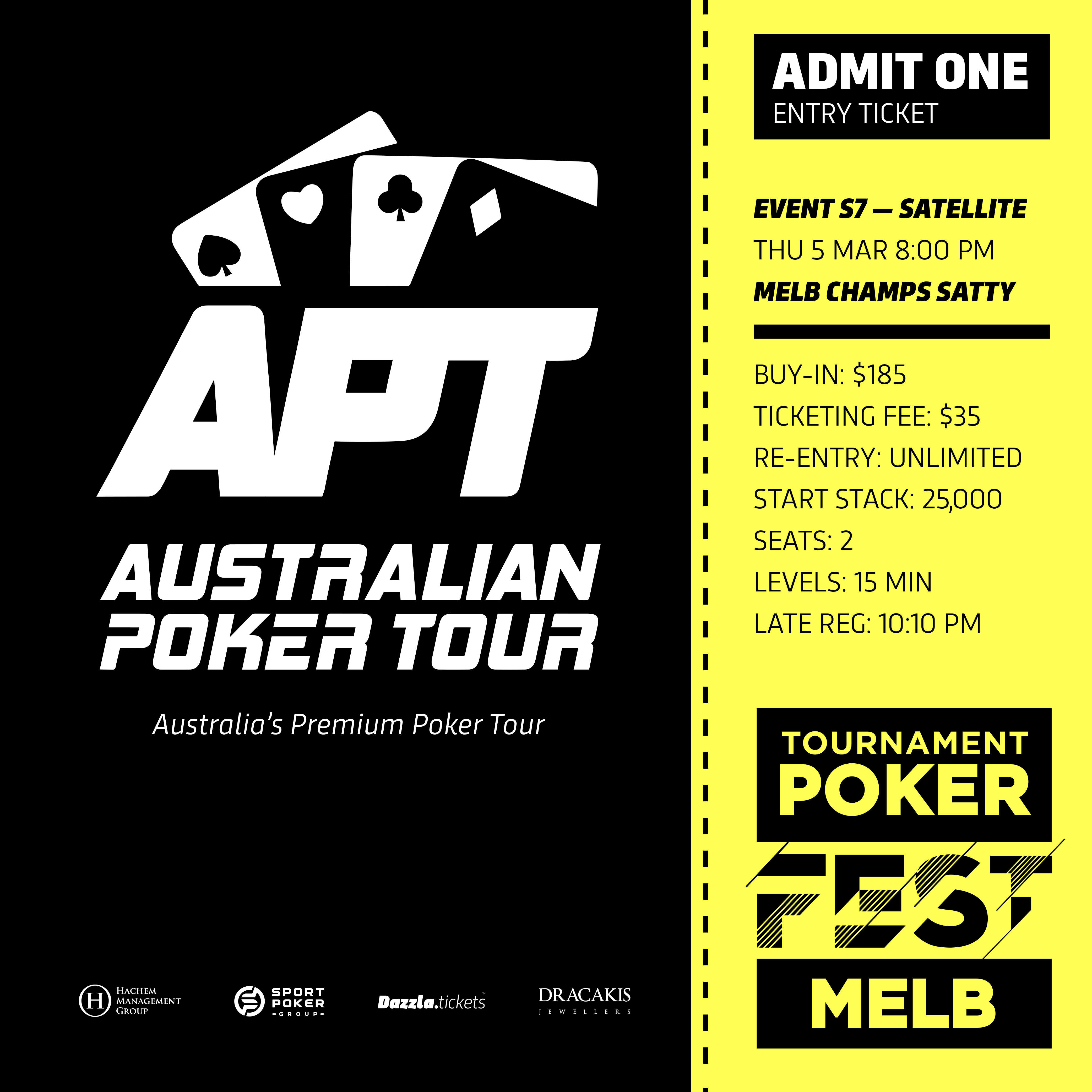 Melbourne - APT Tournament Poker Fest - Entry Tickets