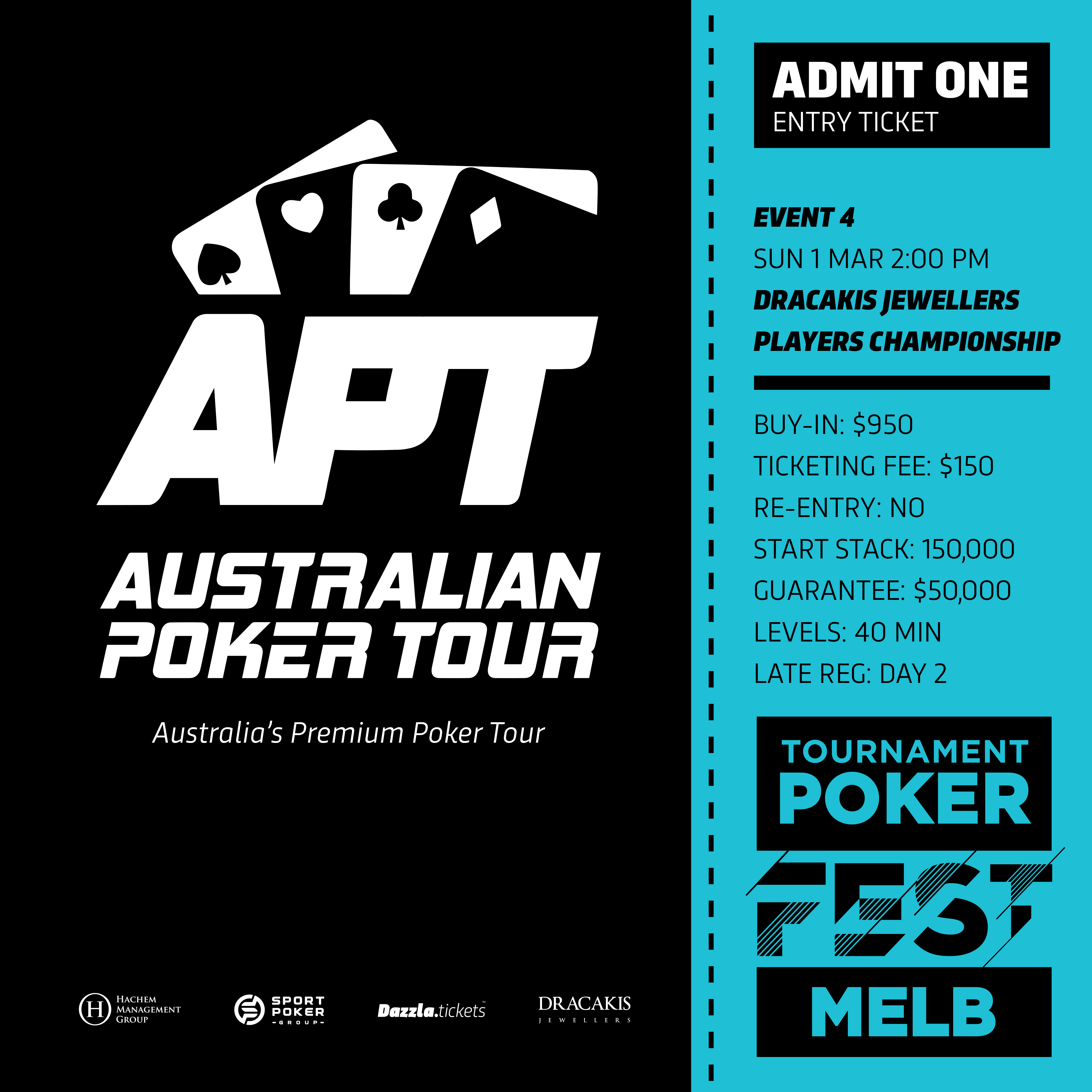 Melbourne - APT Tournament Poker Fest - Entry Tickets